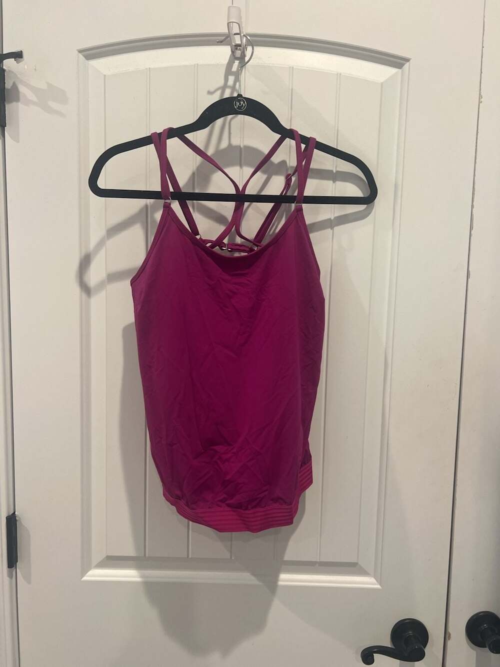 Athleta Cross-Back Tankini Swim Top, Magenta, Size 34D/DD